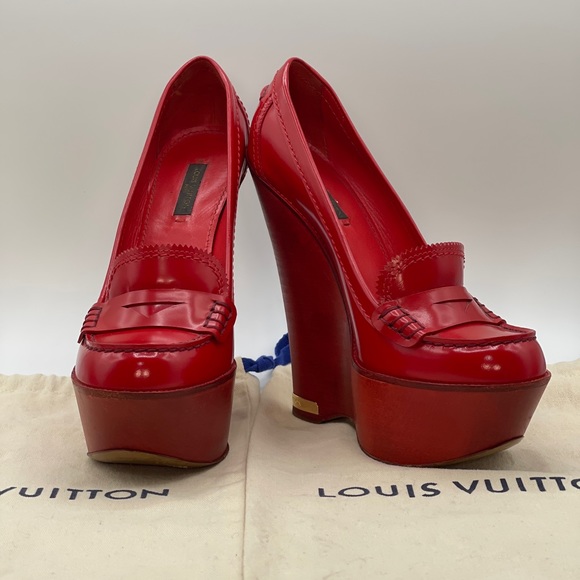 Louis Vuitton Fetish Platform Wood Wedge Limited Edition Leather Shoes - Picture 2 of 16
